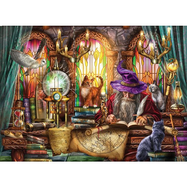 Mystical Study - Large Piece Jigsaw Puzzle