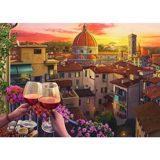 Cozy Wine Terrace - Large Piece Format
