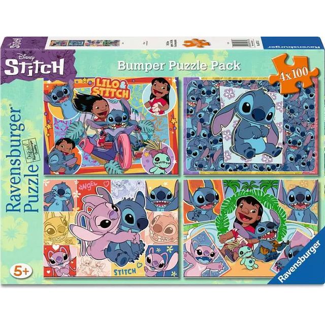 Disney Stitch: Aloha! - 4 x 100 Piece Puzzles