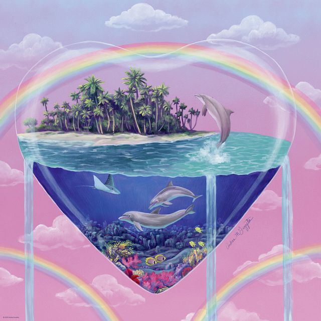 Tiny Worlds: The Dolphins - Square Jigsaw Puzzle