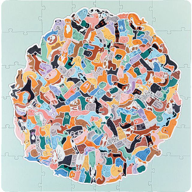 299 Dogs (and a cat) - A Canine Cluster Jigsaw Puzzle