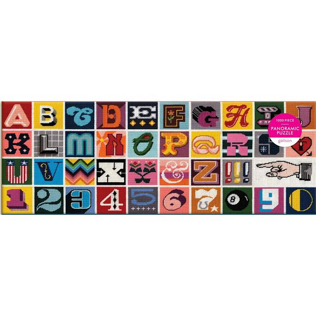 Needlepoint A to Z - Panoramic Jigsaw Puzzle