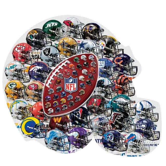 NFL Helmet Drip Art - Shaped Jigsaw Puzzle