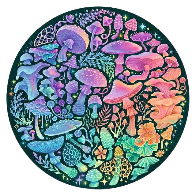 Circle of Colors - Mushrooms - 500 pc Circle Jigsaw