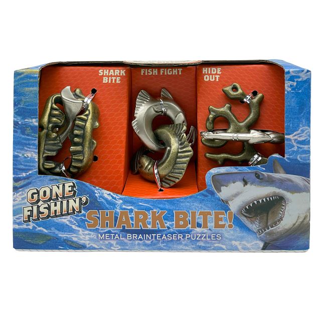 Gone Fishin' Shark Bite! - Metal Brainteaser Puzzle Set