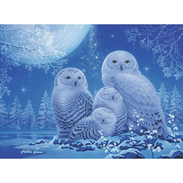 Owls in Moonlight: Glow in the Dark - 500 Piece Jigsaw Puzzle