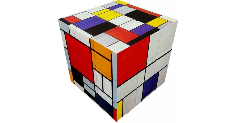 V-CUBE 3 Flat (3x3x3): Mondrian | 3x3 | Puzzle Master Inc