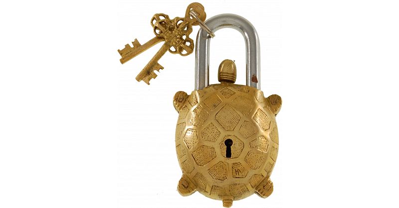 A Fantastic VINTAGE LOOK Brass made TRICKY PUZZLE Padlock with 2 X 3 keys sets 