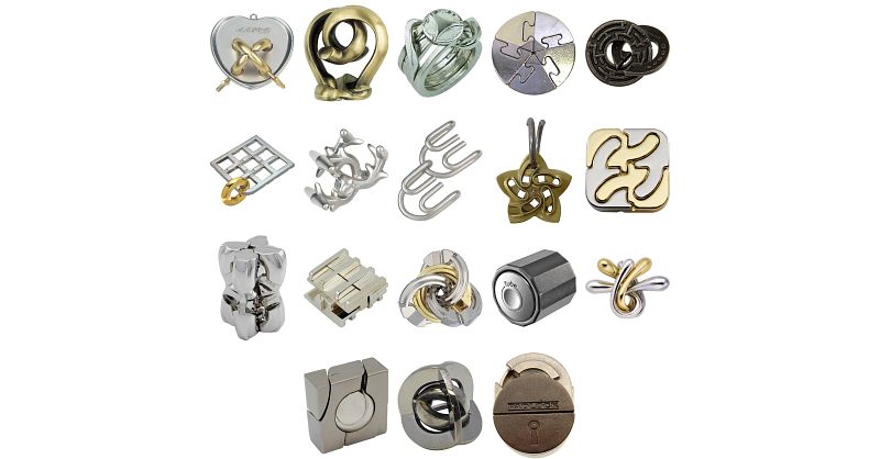 Level 9 - a set of 15 Hanayama Puzzles | Hanayama Metal Puzzles