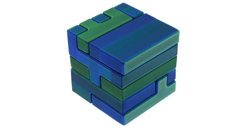 Quantum Flux 4 - Interlocking Cube | 3D Printed Puzzles | Puzzle